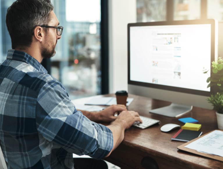 Person working on computer